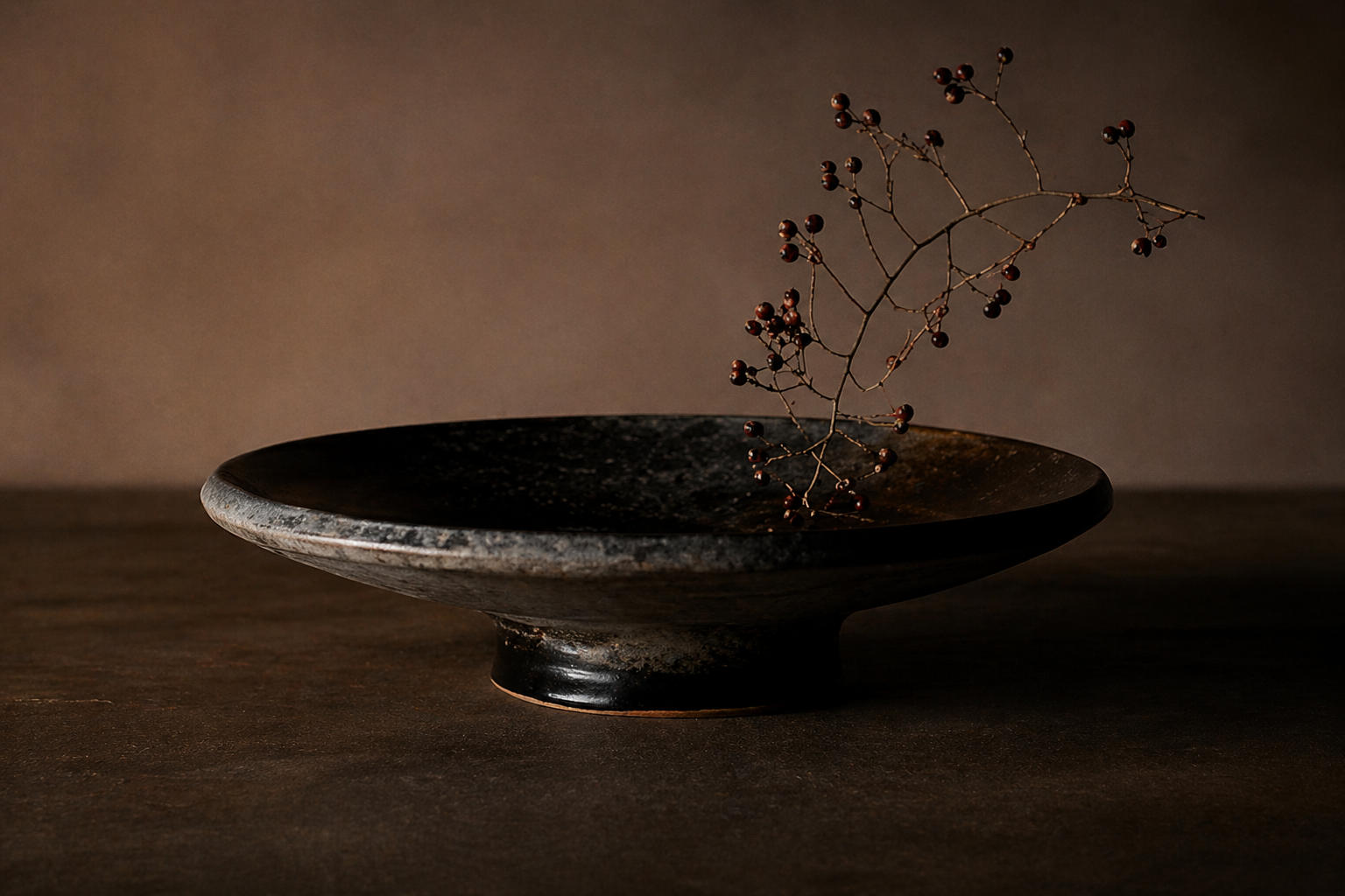 高台皿と枝もの